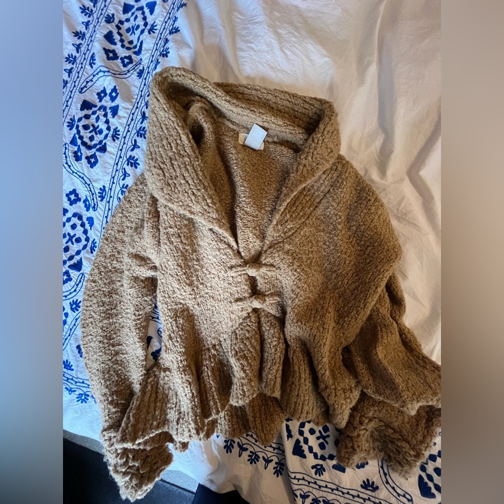 Sleeping on Snow cardigan s small tan brown